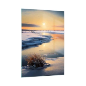 Billede på glas - Vintersolnedgang - 50x70 cm