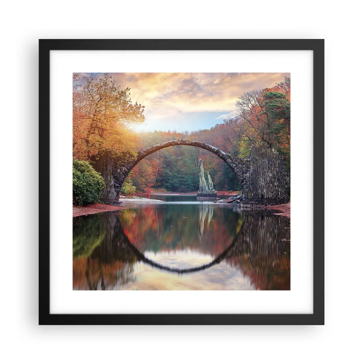 Plakat i sort ramme - På den anden side af spejlet - 40x40 cm