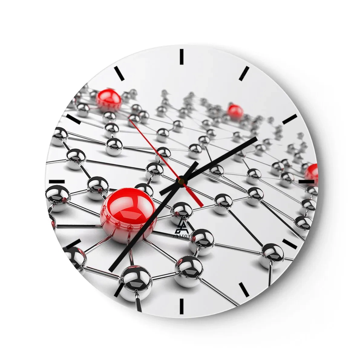 Vægur, Uret - Sølvnet - 40x40 cm