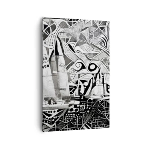 Lærredstryk - Billede på lærred - Mellem bølgerne - 80x120 cm