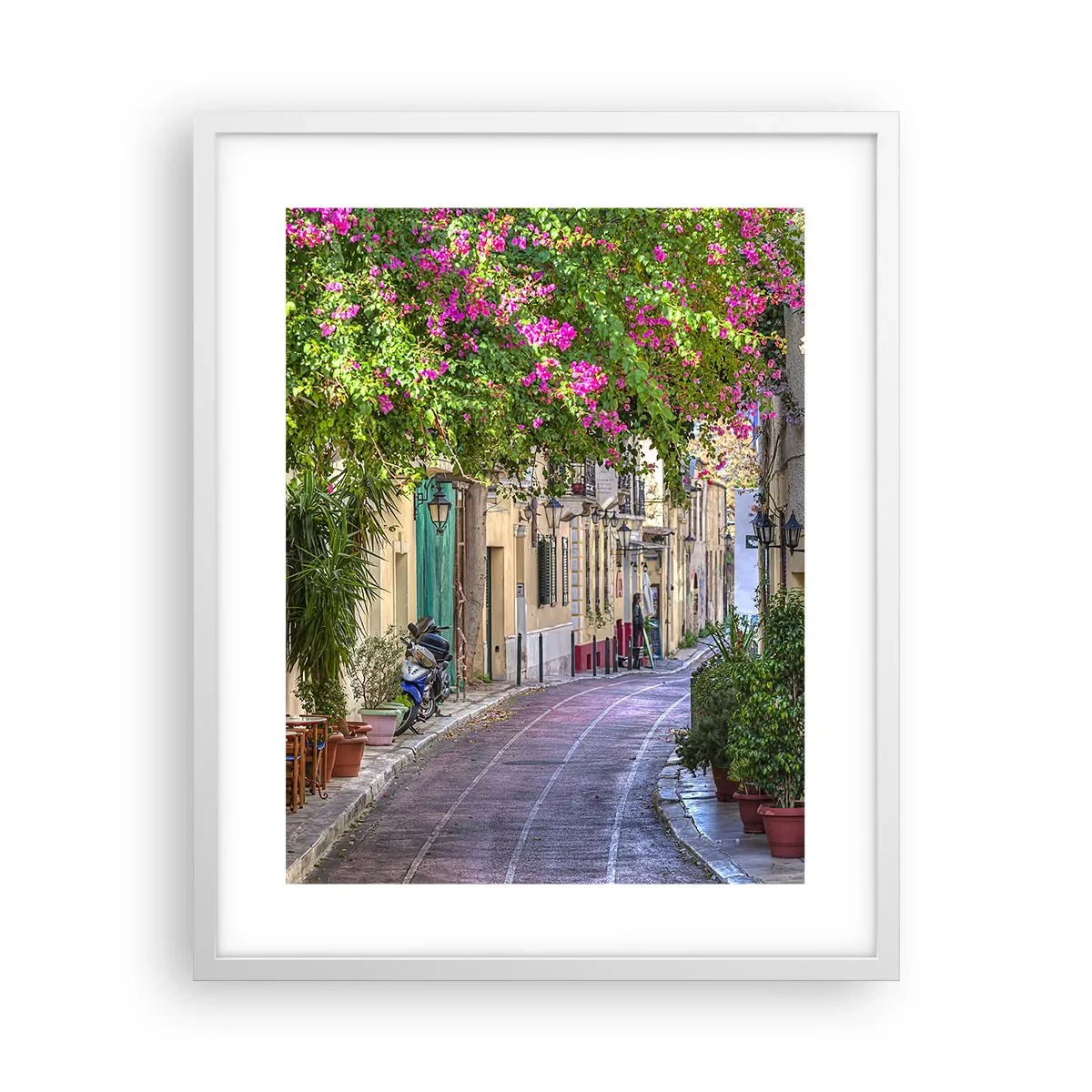 Plakat i hvid ramme - En blomstrende gyde - 40x50 cm