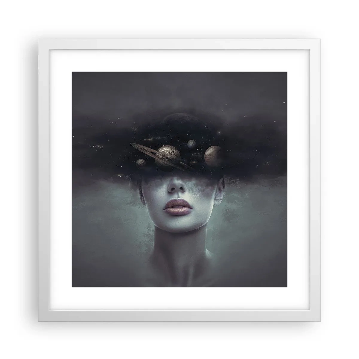 Plakat i hvid ramme - Og planeterne er ved at gå amok... - 40x40 cm