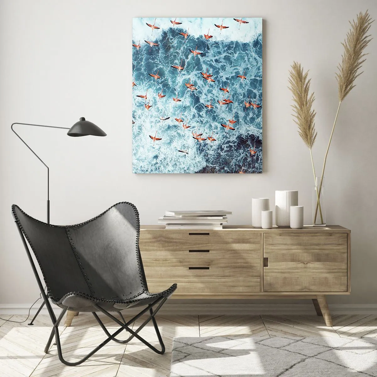 Billede på glas - Parade ved havet - 50x70 cm