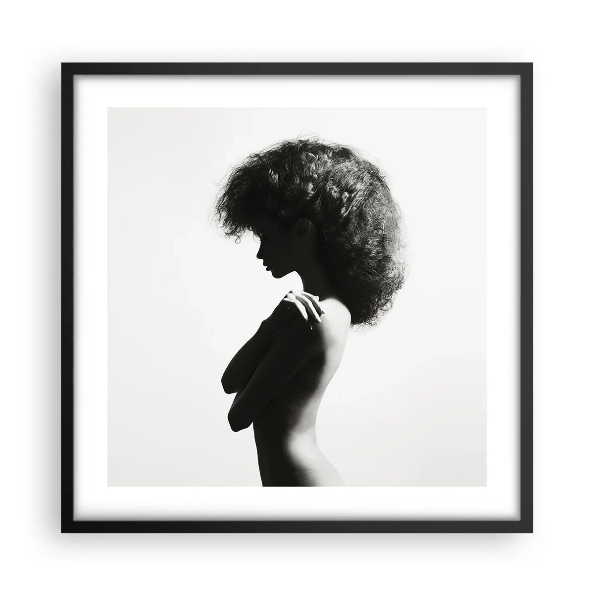 Plakat i sort ramme - Som en blomst på en slank stilk - 50x50 cm