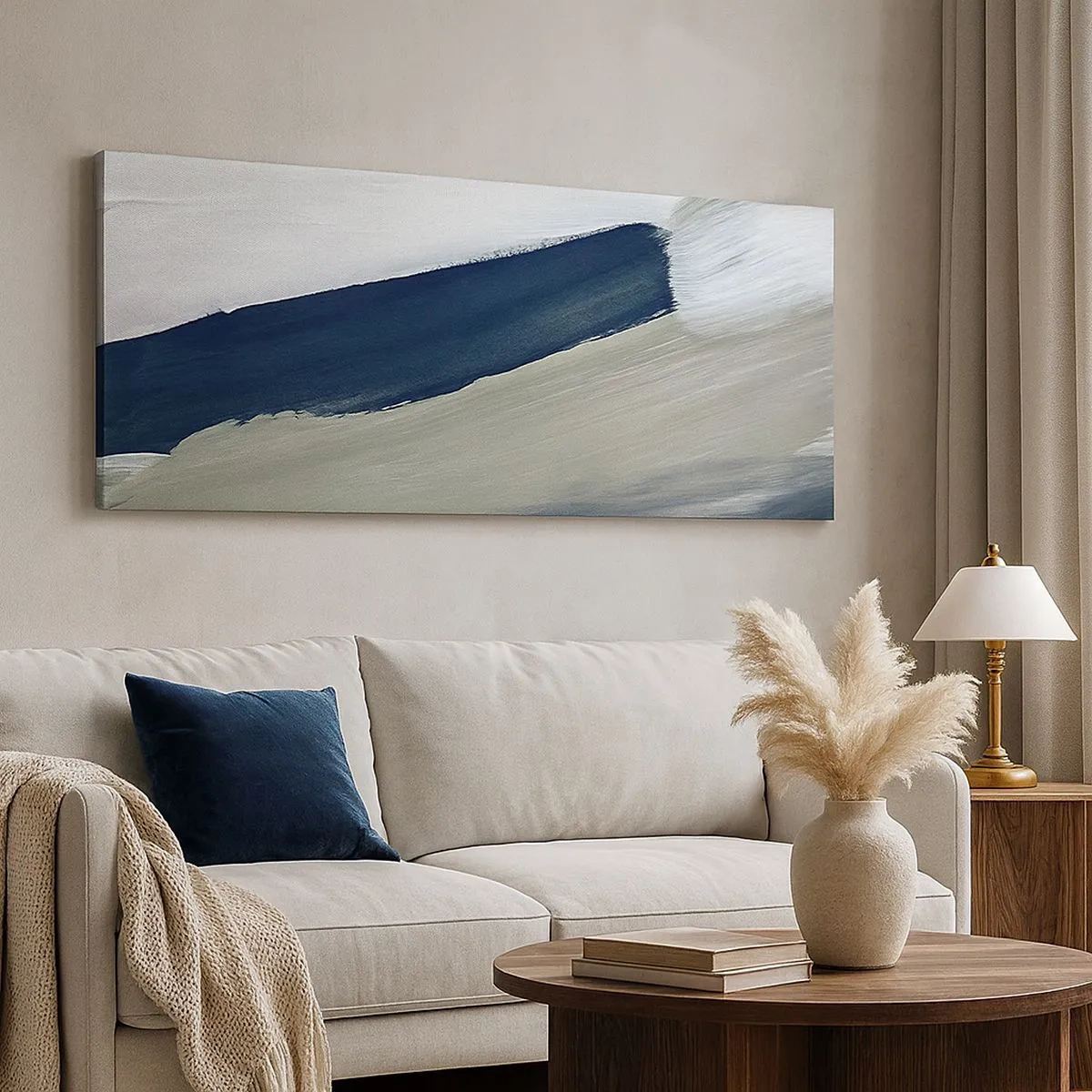 Lærredstryk - Billede på lærred - Møde med det hvide - 100x40 cm