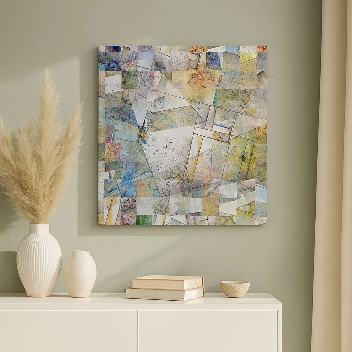 Lærredstryk - Billede på lærred - Geometrisk ommøblering - 30x30 cm