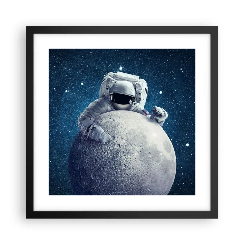 Plakat i sort ramme - Kosmisk spøgefugl - 40x40 cm