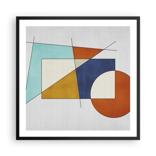 Plakat i sort ramme - Abstraktion: modernistisk leg - 60x60 cm