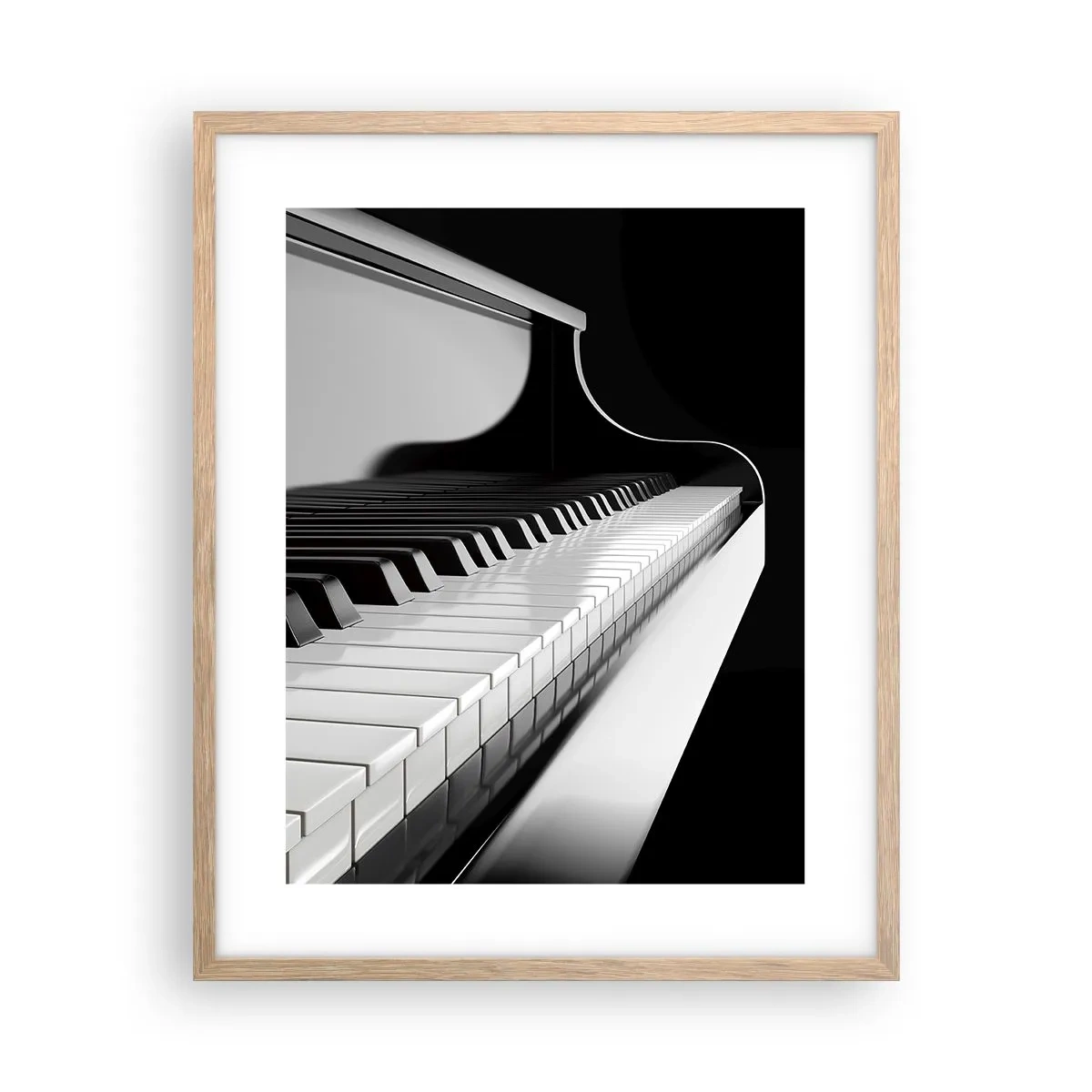 Plakat i ramme af lyst egetræ - Harmoni af former og farver - 40x50 cm