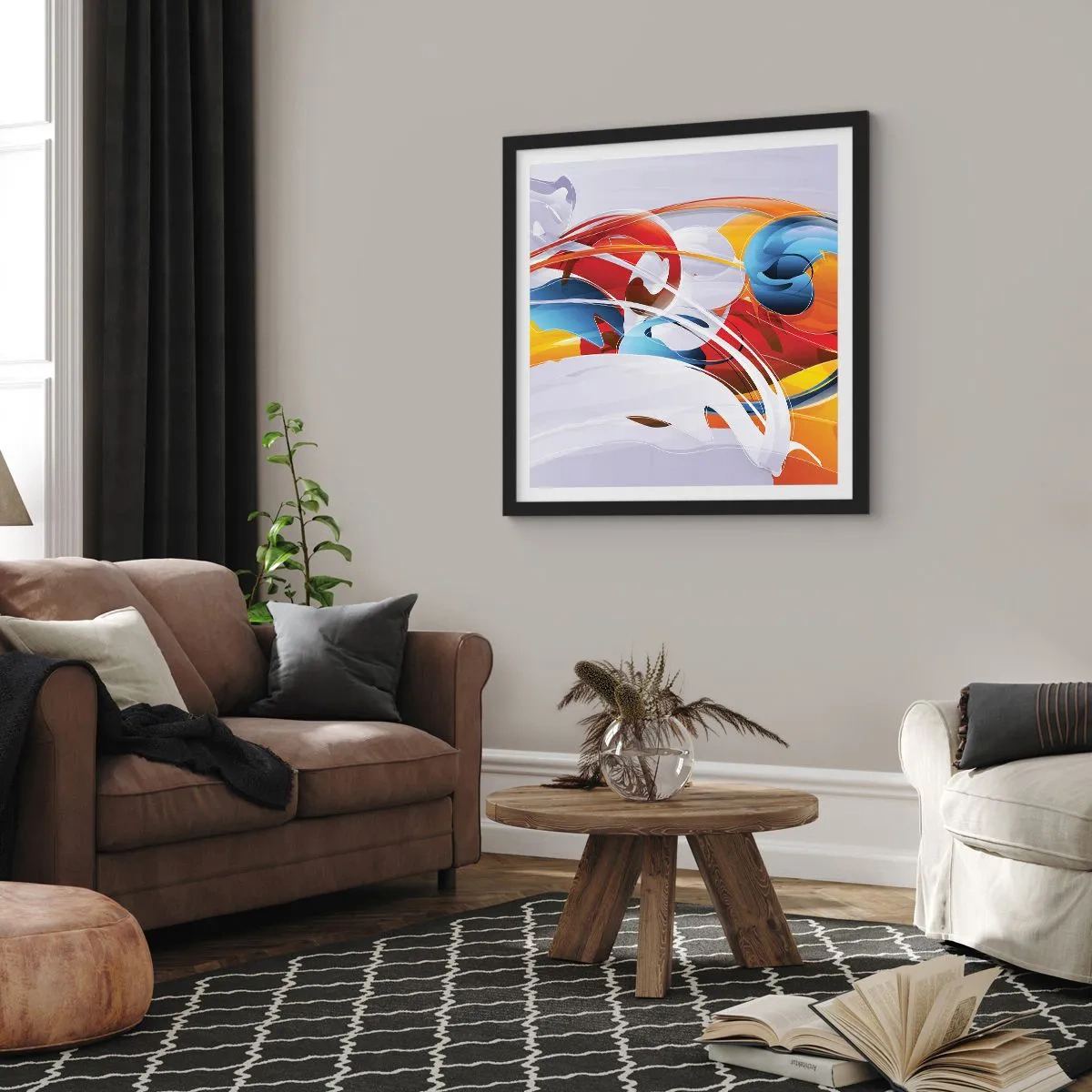 Plakat i sort ramme - Elementernes dans - 30x30 cm