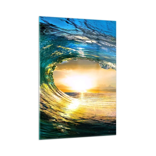 Billede på glas - I smaragdgylden krystal - 50x70 cm