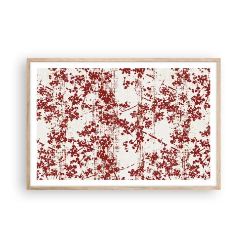 Plakat i ramme af lyst egetræ - Som en gammel percale - 91x61 cm