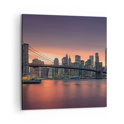 Lærredstryk - Billede på lærred - Sænket i lilla stilhed - 50x50 cm