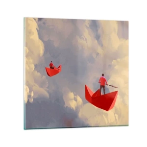 Billede på glas - Drømmernes ekspedition - 30x30 cm