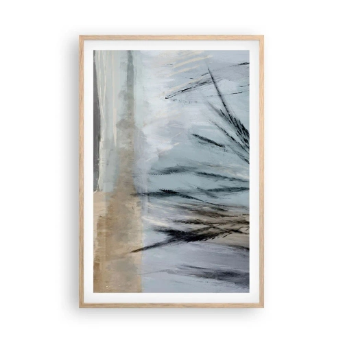 Plakat i ramme af lyst egetræ - Vintermarker - 61x91 cm