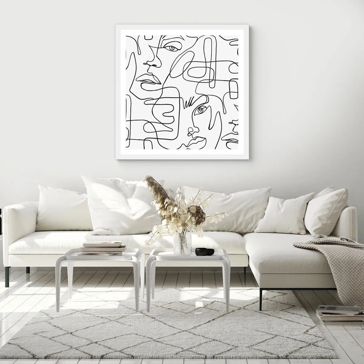 Plakat i hvid ramme - I sammenfiltrede følelser - 30x30 cm