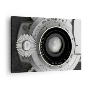 Lærredstryk - Billede på lærred - Linsen på et gammelt kamera - 70x50cm - Historien om Hollywood - Moderne vægdekoration til stue og soveværelse ARTTOR