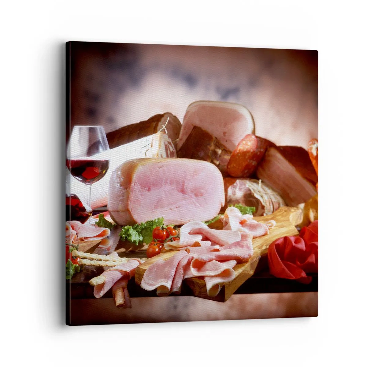 Lærredstryk - Billede på lærred - En kulinarisk drøm med en karaffel - 40x40 cm