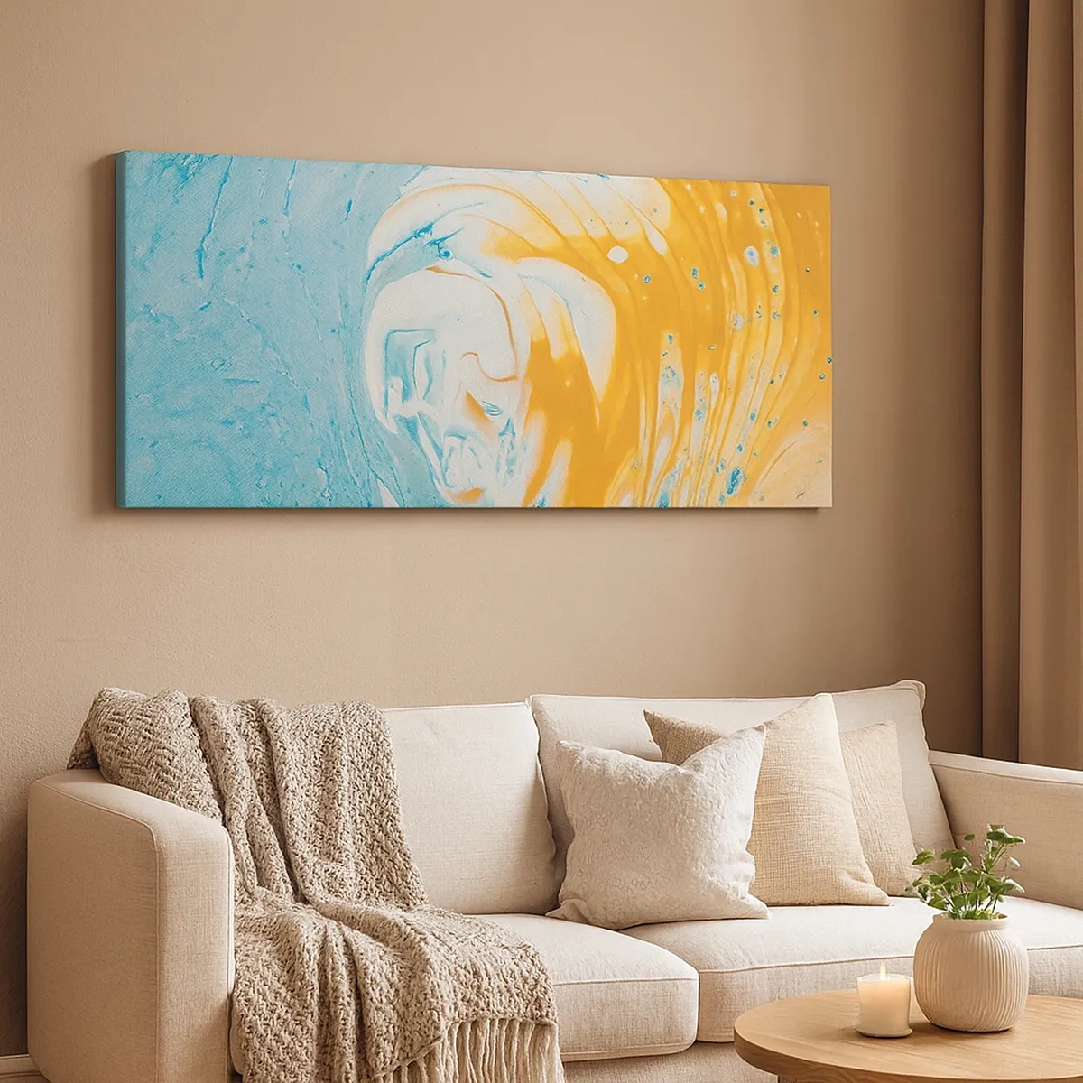 Lærredstryk - Billede på lærred - Pastel hvirvel - 30x30 cm