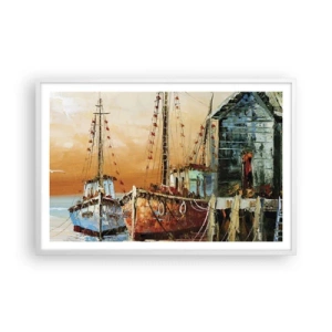 Plakat i hvid ramme - Fredelig tilbagevenden - 91x61 cm