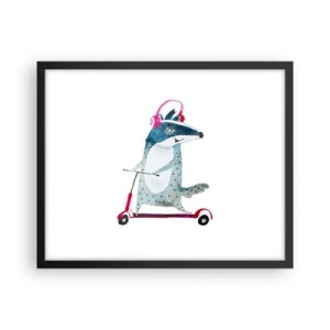 Plakat i sort ramme - Grævlingens glæder - 50x40 cm