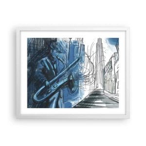 Plakat i hvid ramme - Byens rapsodi - 50x40 cm