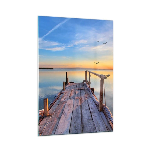 Billede på glas - Går fremad mod solen - 50x70 cm