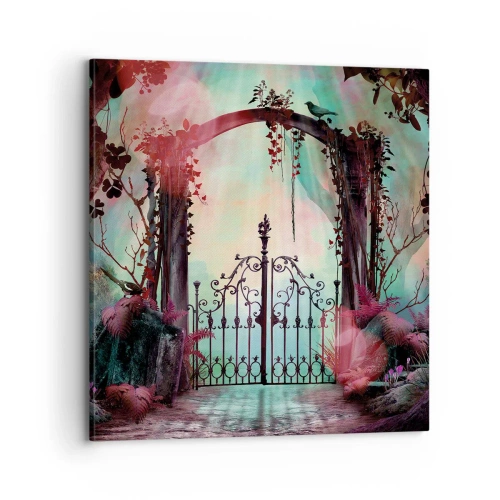 Lærredstryk - Billede på lærred - Hemmelig have - 70x70 cm