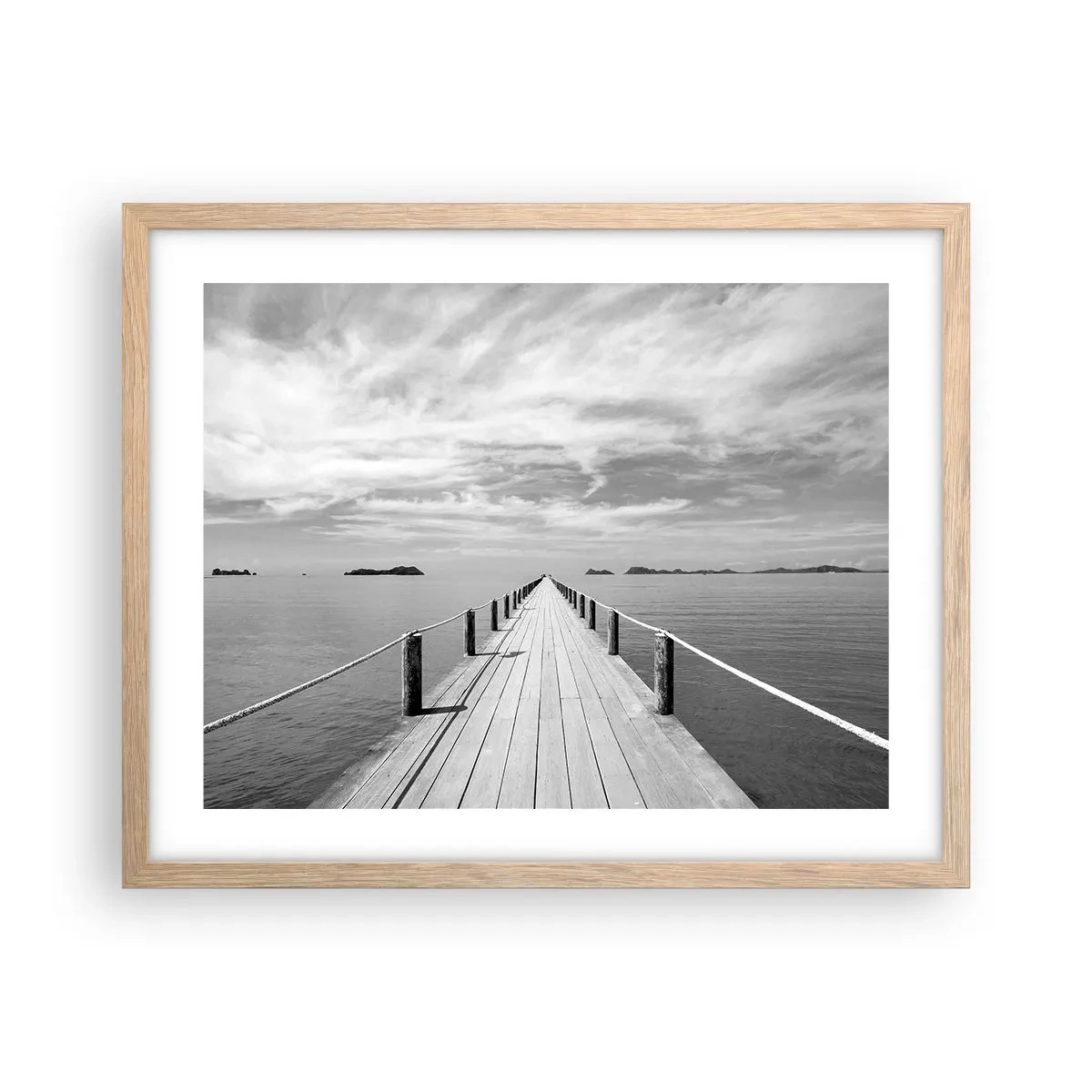 Plakat i ramme af lyst egetræ - Eller måske en rejse... - 50x40 cm