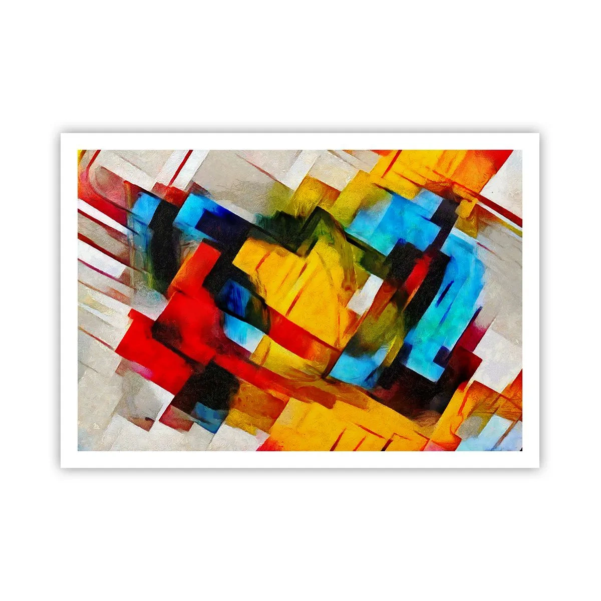 Plakat - Flerfarvet lagdeling - 100x70 cm