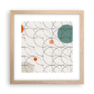 Plakat i ramme af lyst egetræ - I popkunstens ånd - 30x30 cm