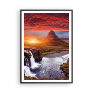 Plakat i sort ramme - En udsigt over Midgård - 70x100 cm