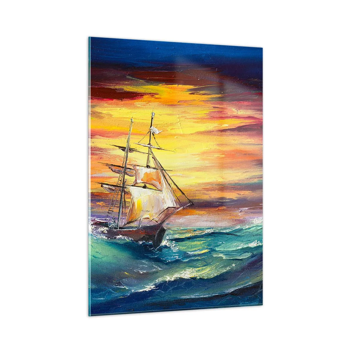 Billede på glas - At trodse bølgerne - 50x70 cm