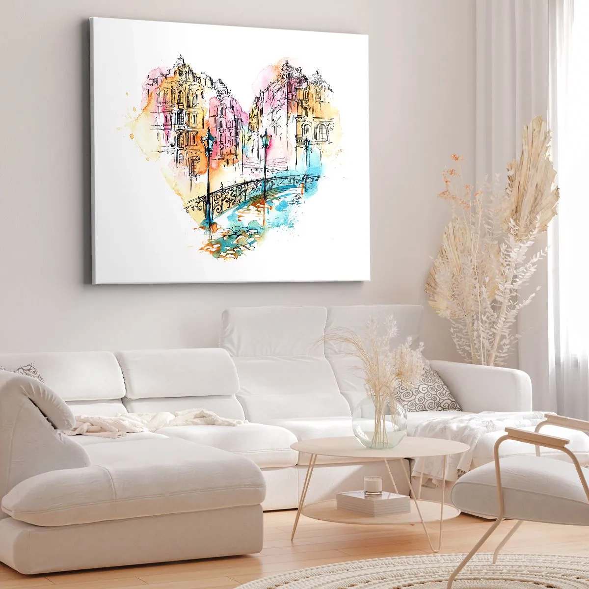 Lærredstryk - Billede på lærred - Byens hjerte - 120x80 cm