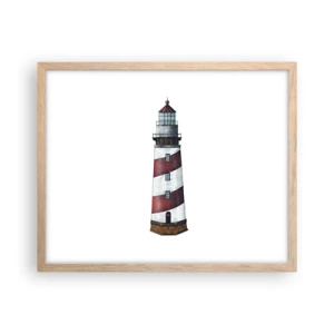 Plakat i ramme af lyst egetræ - Altid på vagt - 50x40 cm