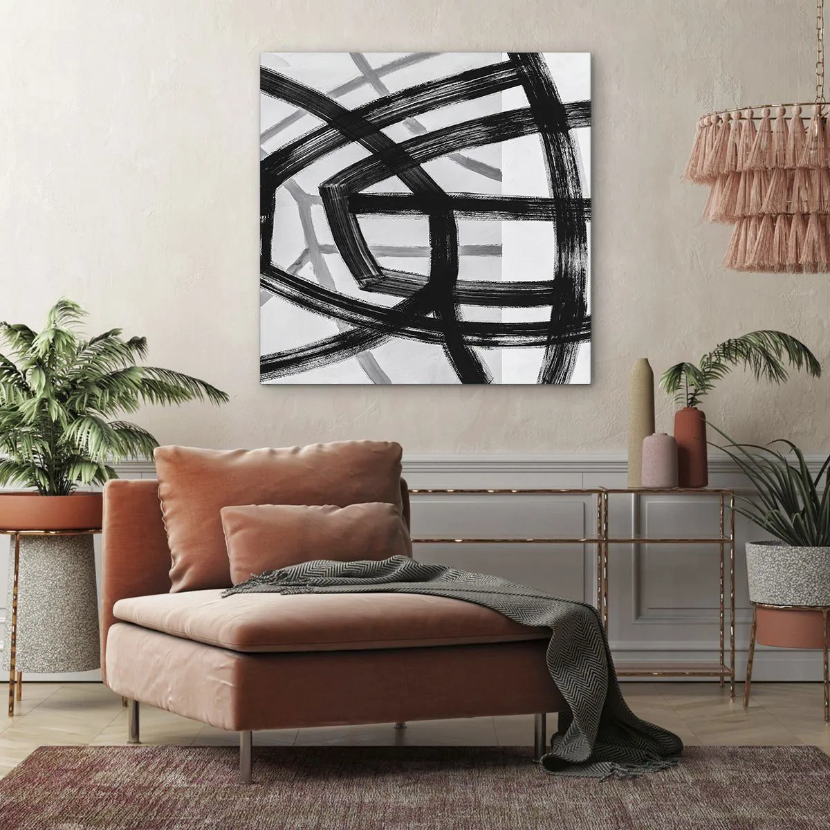 Lærredstryk - Billede på lærred - Opbygning af dybde - 50x50 cm