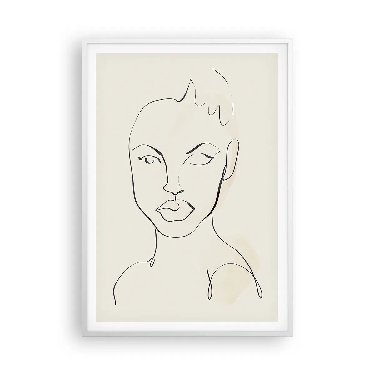 Plakat i hvid ramme - Omrids af sensualitet - 70x100 cm