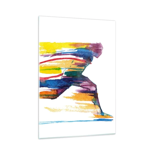 Billede på glas - Løb over regnbuen - 50x70 cm
