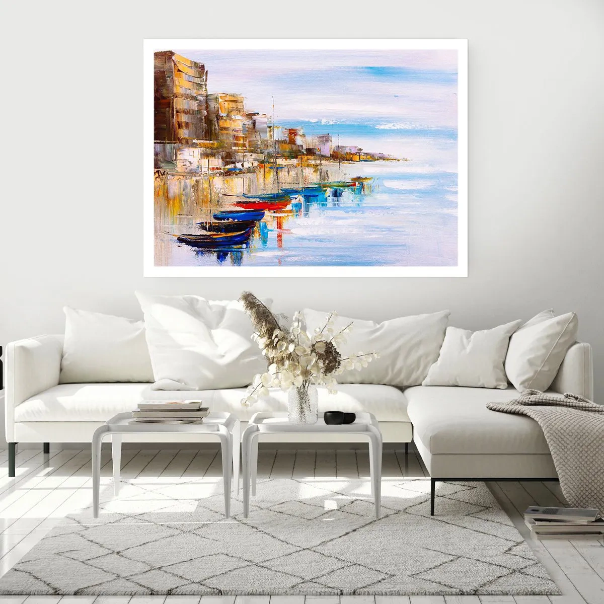 Plakat - Flerfarvet urban havn - 91x61 cm