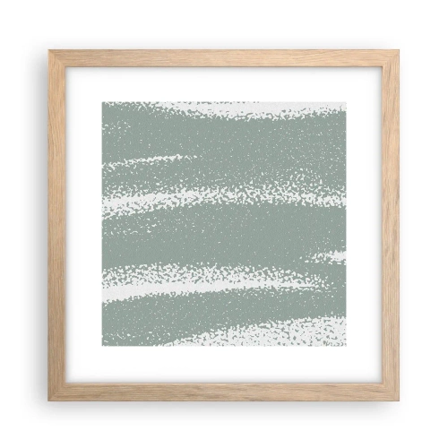 Plakat i ramme af lyst egetræ - Abstraktion i vinterstemning - 30x30 cm