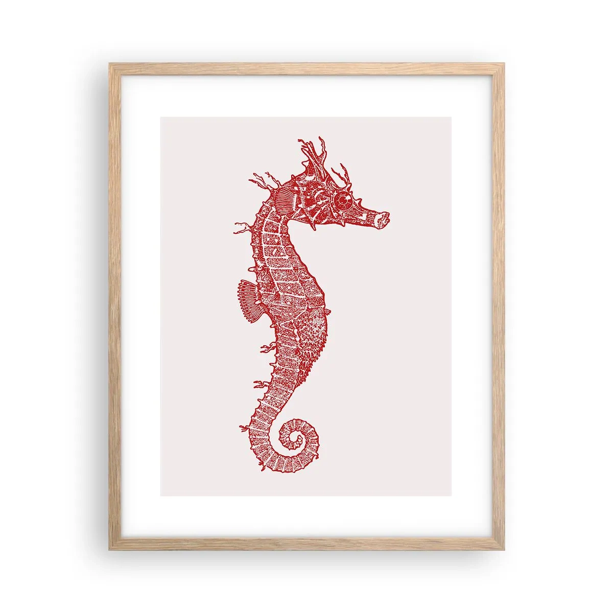 Plakat i ramme af lyst egetræ - En indviklet skabelse - 40x50 cm