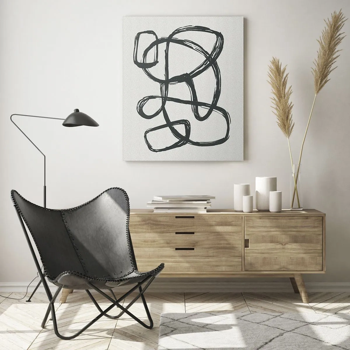 Billede på glas - Loopet abstraktion - 50x70 cm