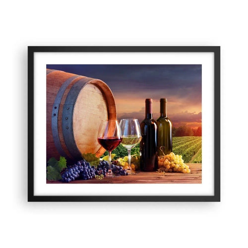 Plakat i sort ramme - Livet har smag her - 50x40 cm