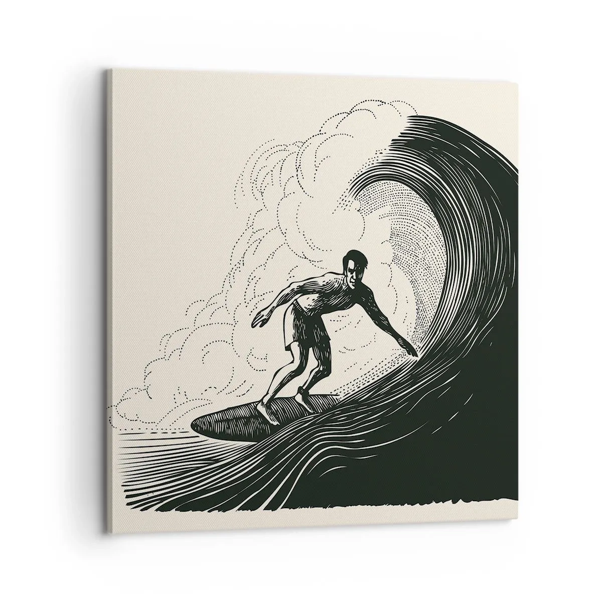 Lærredstryk - Billede på lærred - Bølgens konge - 60x60 cm