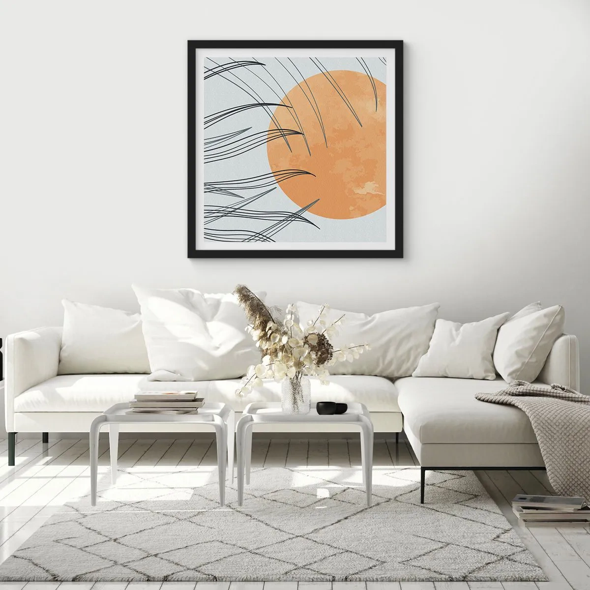 Plakat i sort ramme - Altid mod solen - 40x40 cm