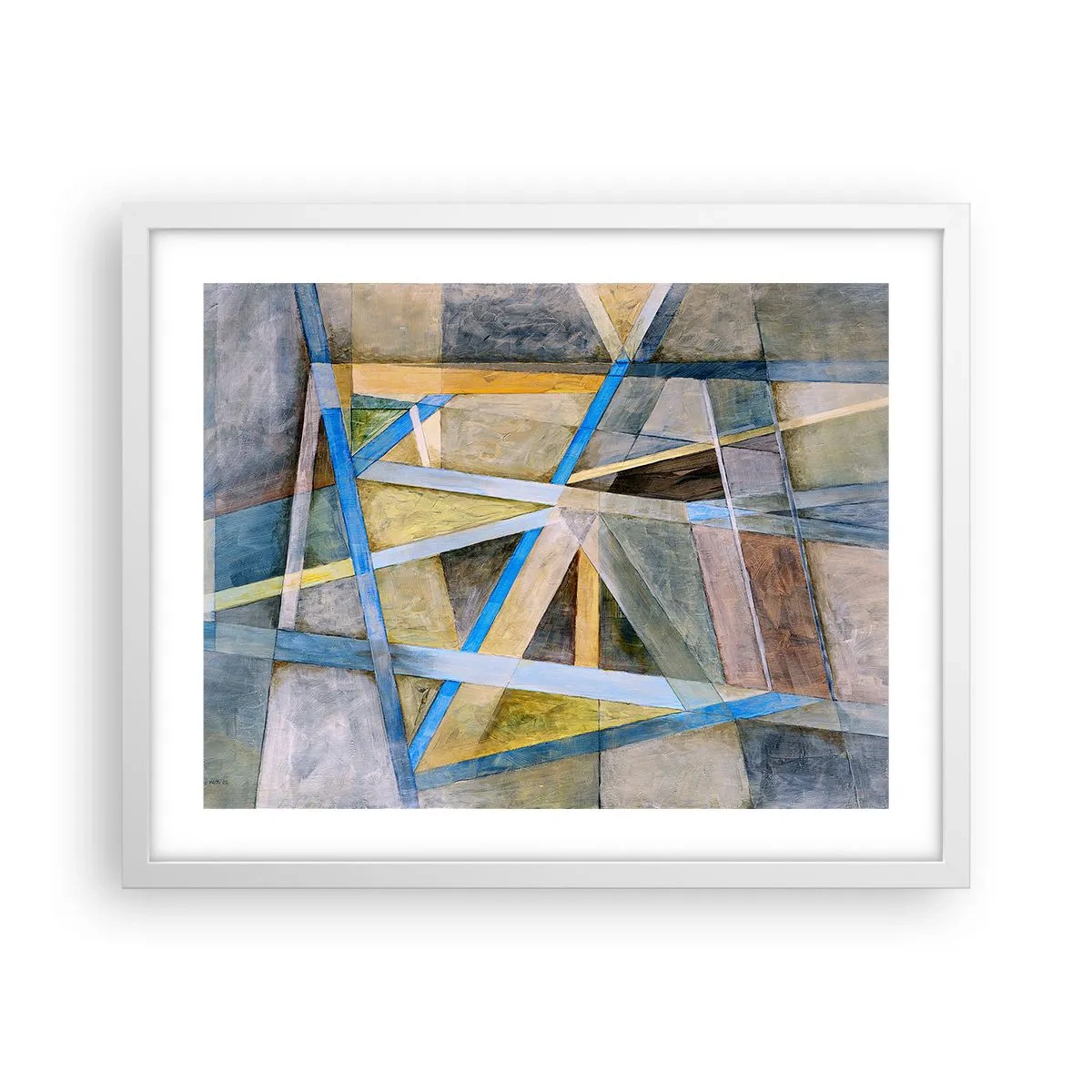 Plakat i hvid ramme - Lige eller skråt? - 50x40 cm