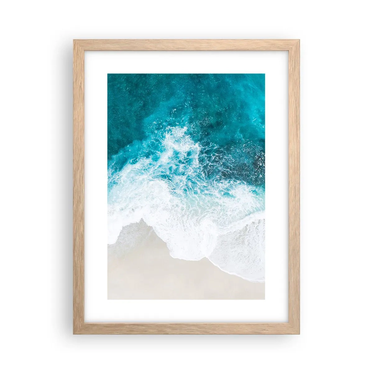 Plakat i ramme af lyst egetræ - Naturlig kærtegn - 30x40 cm