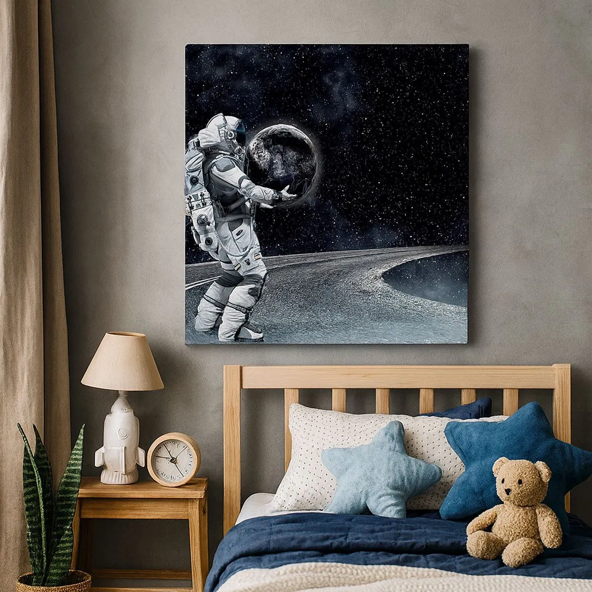 Lærredstryk - Billede på lærred - På Mælkevejen - 30x30 cm