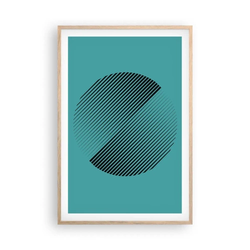Plakat i ramme af lyst egetræ - Cirklen - en geometrisk variation - 61x91 cm