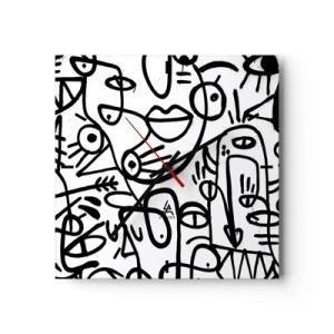 Vægur, Uret - Ansigter og luftspejlinger - 30x30 cm